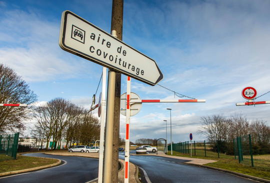 Entrée parking de covoiturage Etaple - Le Touquet A16