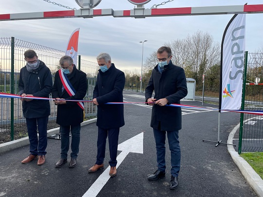 Coupure ruban parking covoiturage Troarn