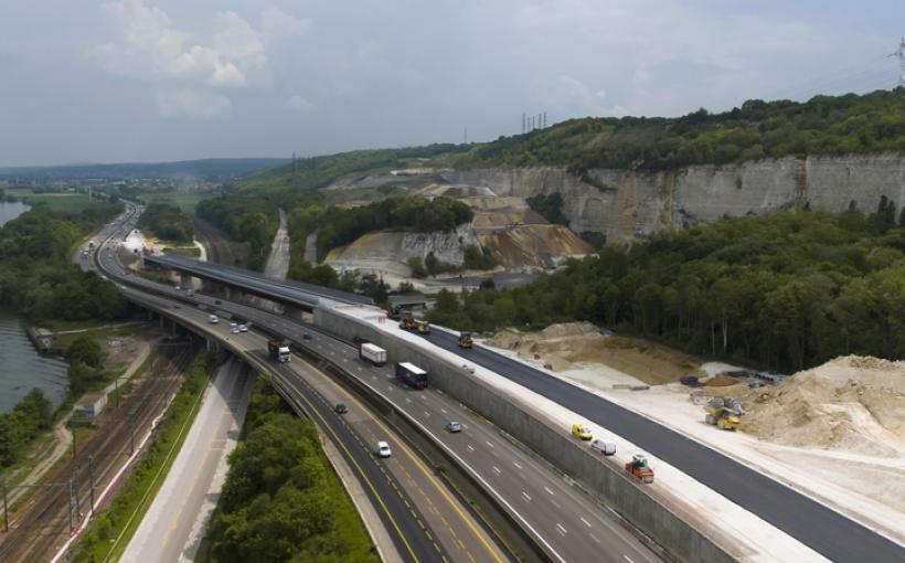 Vue aérienne du chantier